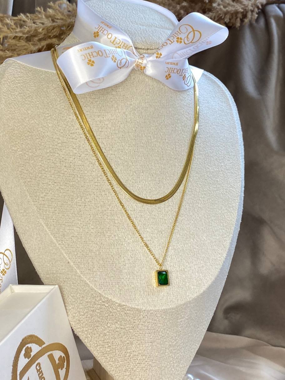 GIANNA *GREEN GEM NECKLACE*