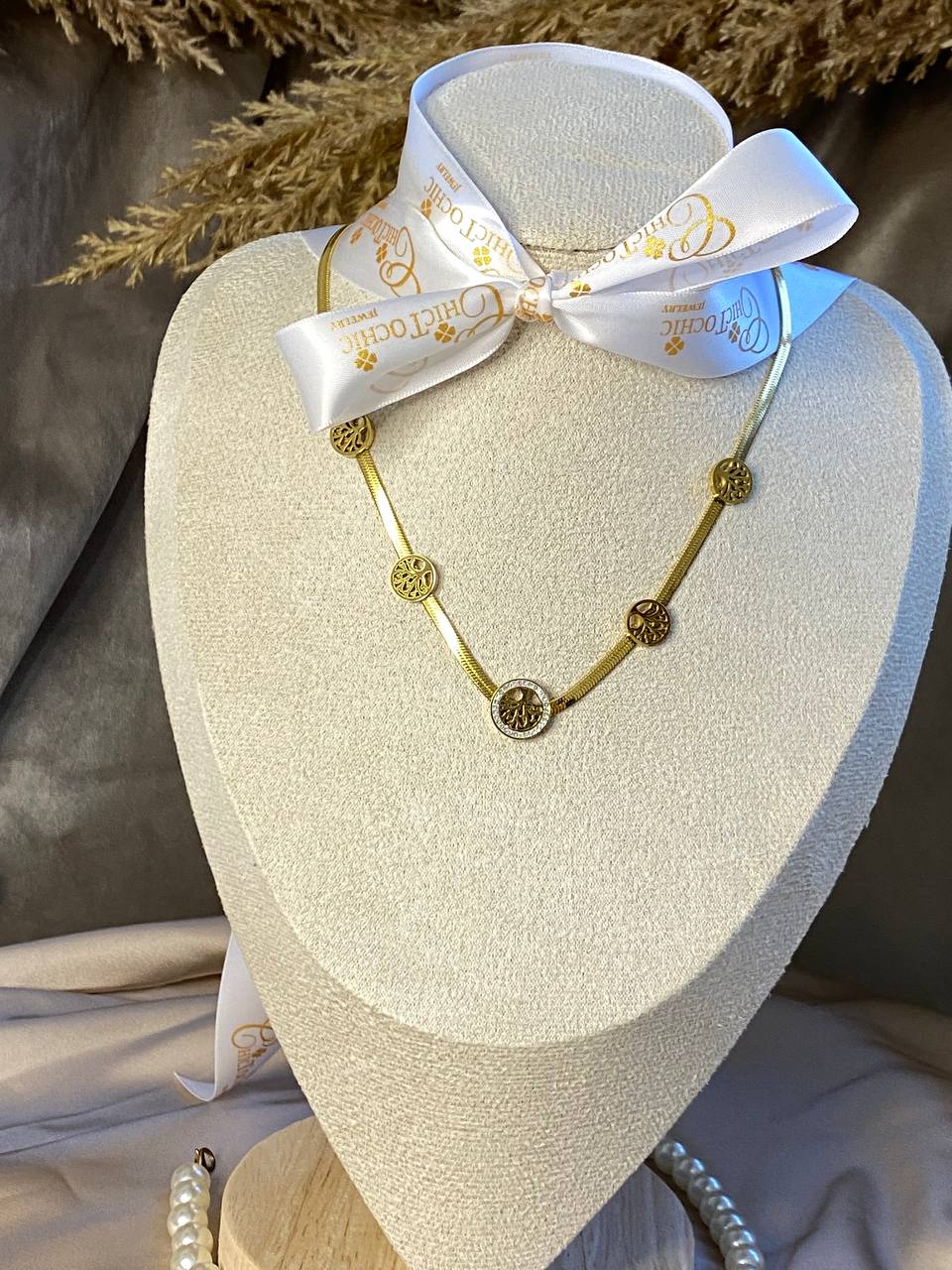 ABIGAIL *TREE OF LIFE WITH HERRINGBONE CHAIN NECKLACE*