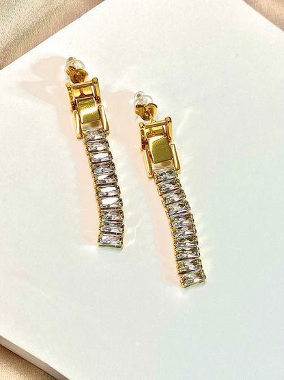 BIANCA *CHUNKY CHAIN MEETS TENNIS SPARKLE EARRINGS*