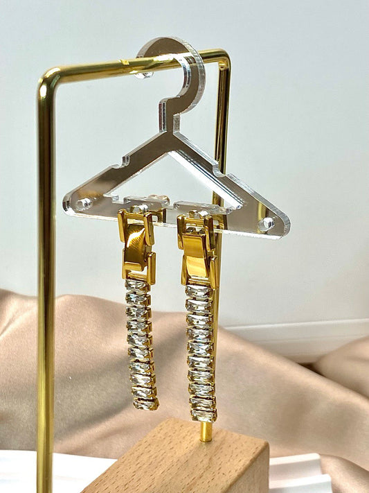 BIANCA *CHUNKY CHAIN MEETS TENNIS SPARKLE EARRINGS*