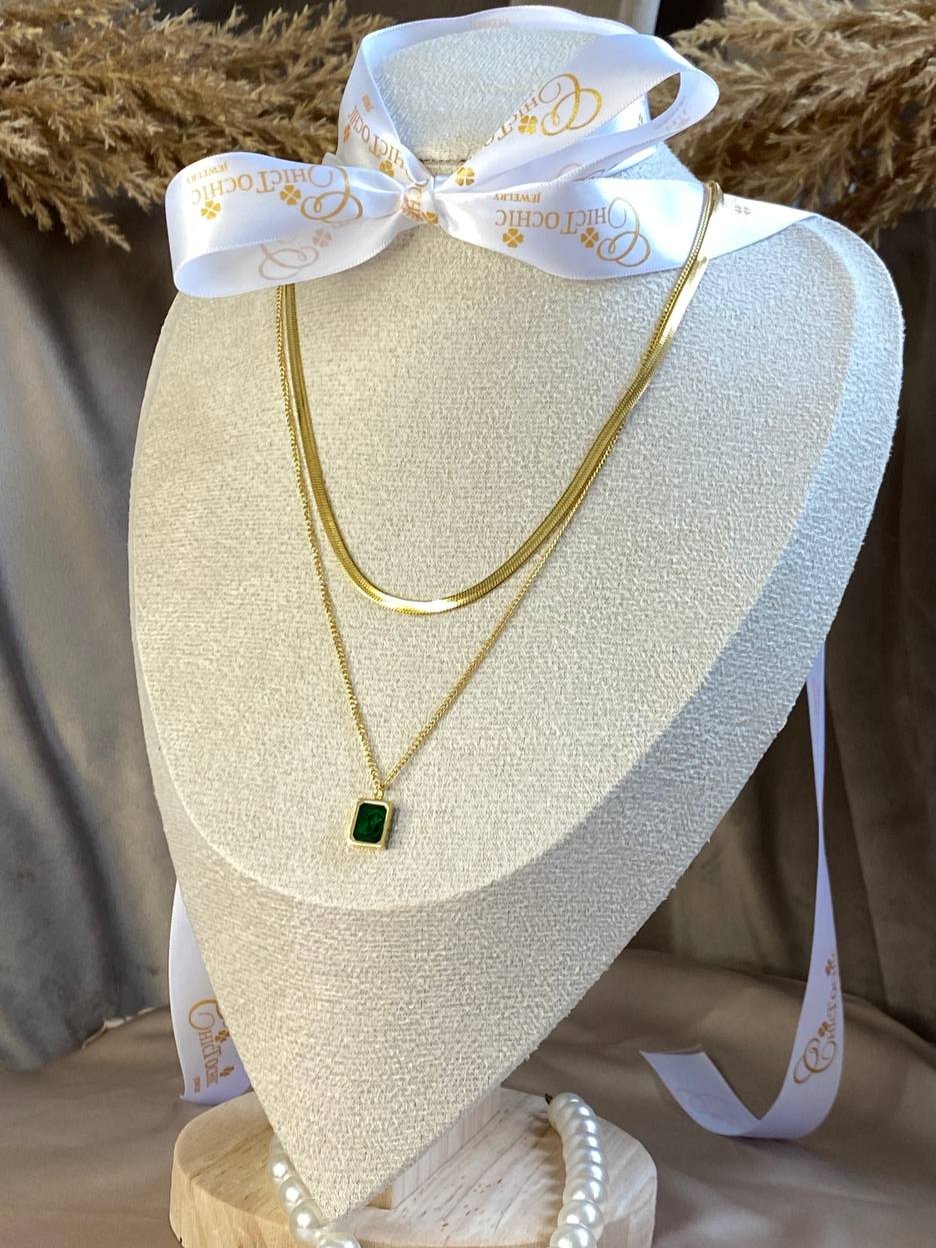 GIANNA *GREEN GEM NECKLACE*