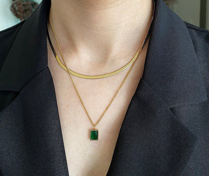 GIANNA *GREEN GEM NECKLACE*
